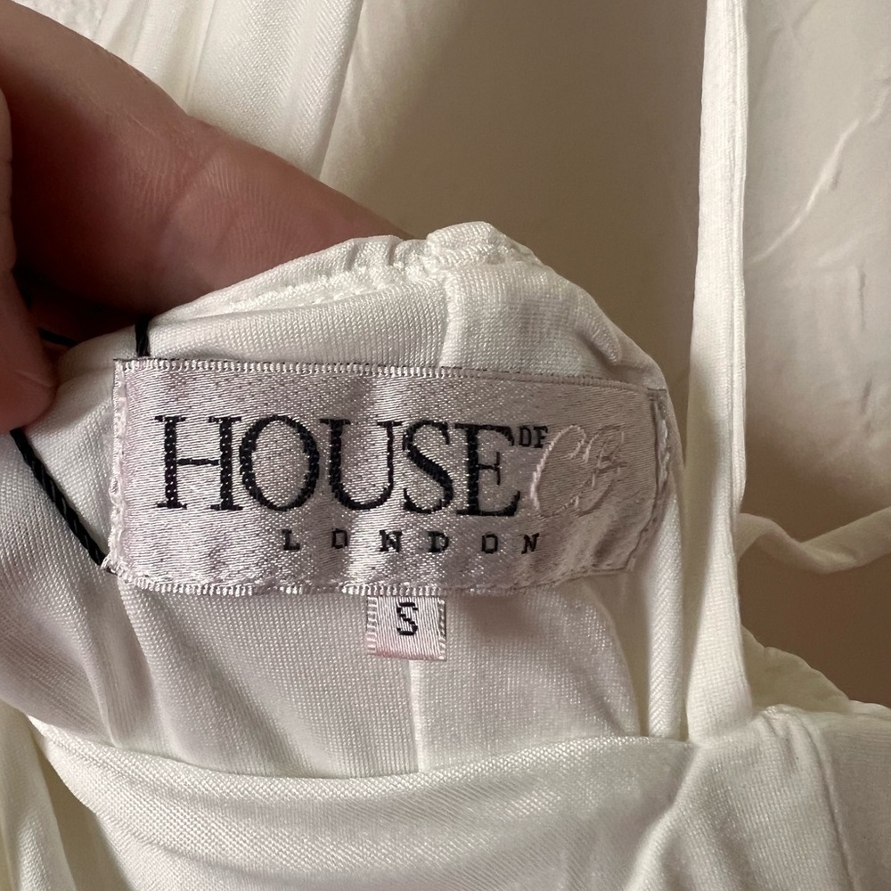 NWT House of CB Samara white drape front dress size S - Picture 5 of 10